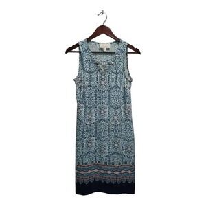 Stretchy blue sleeveless dress by Ivy Lane.  Size Small